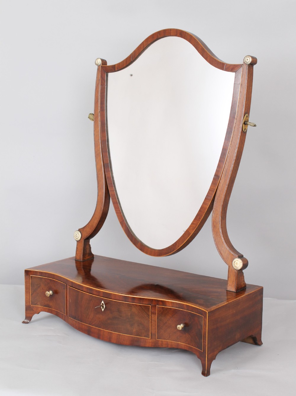 George III period mahogany toilet mirror