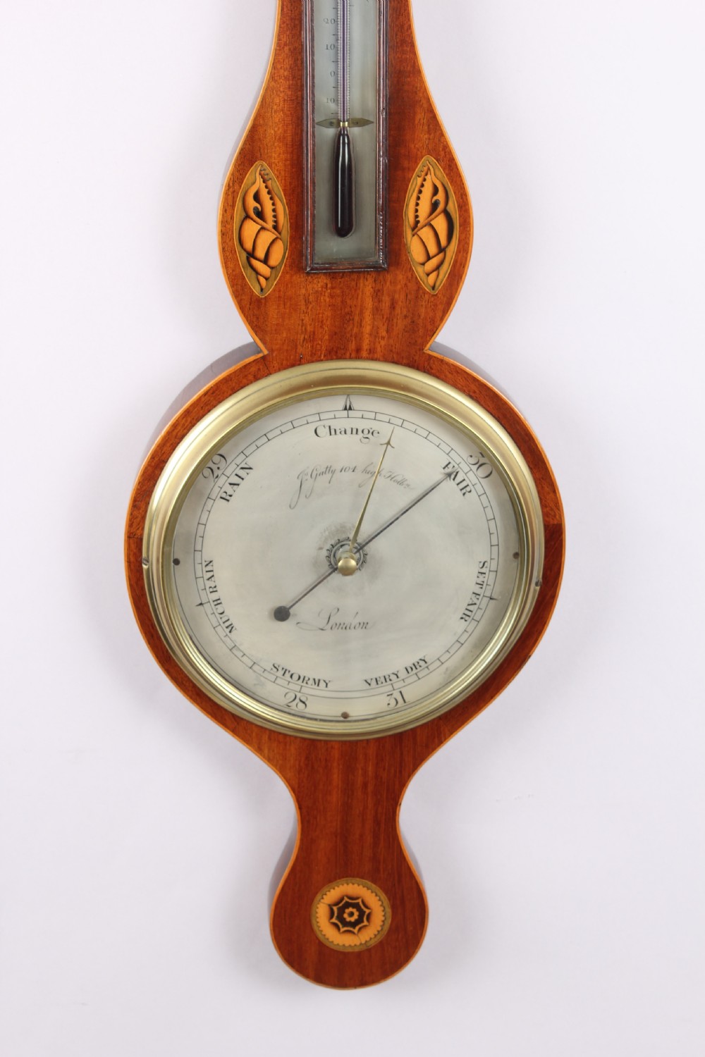 Early 19th century mahogany wheel barometer by J. Gatty View IV