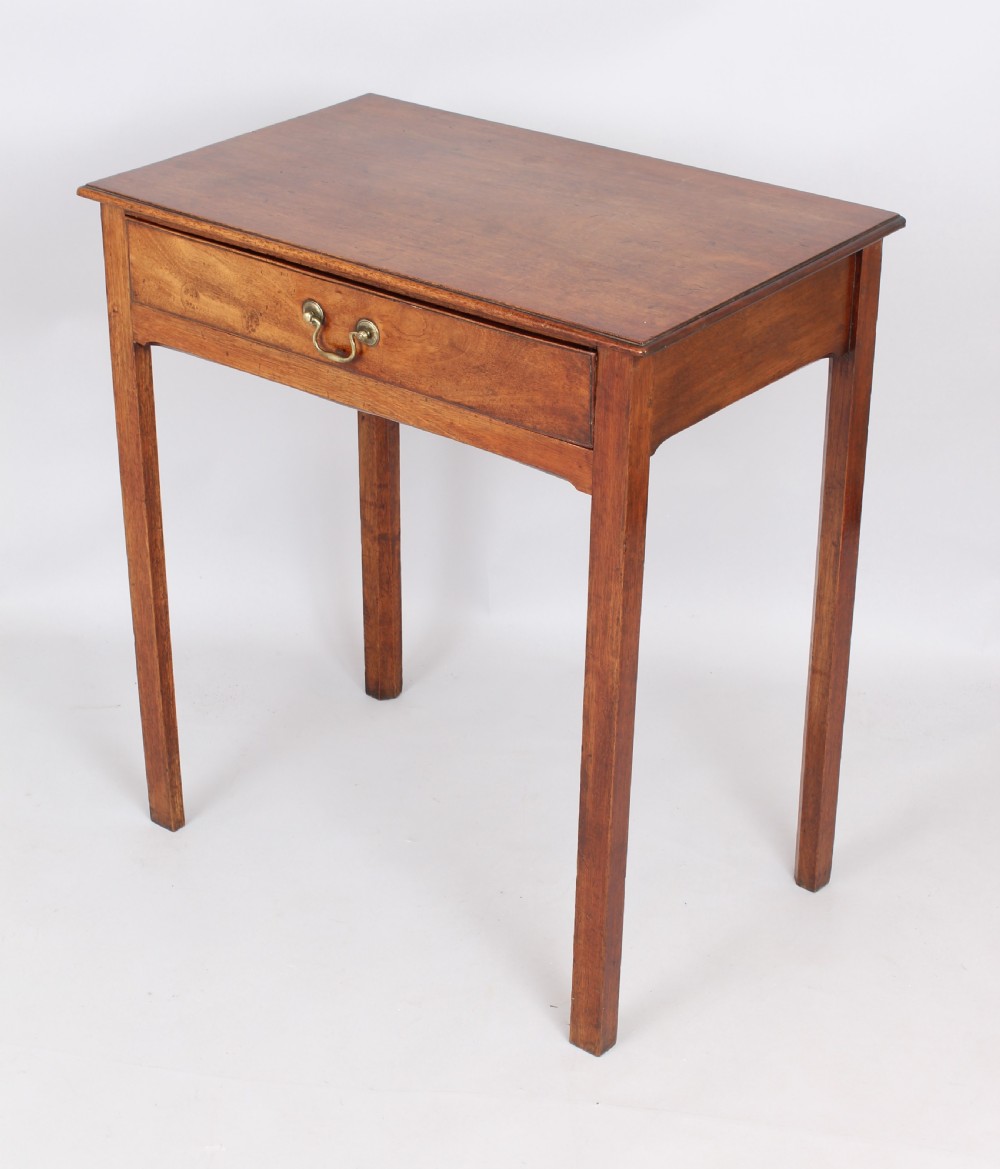 A George III mahogany single drawer side table  View II