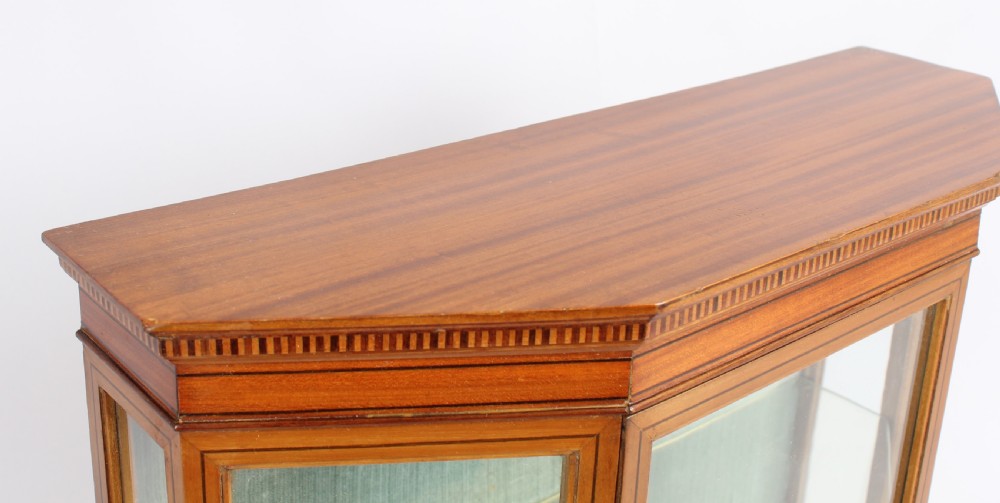 An Edwardian satinwood miniature glazed display cabinet View VI