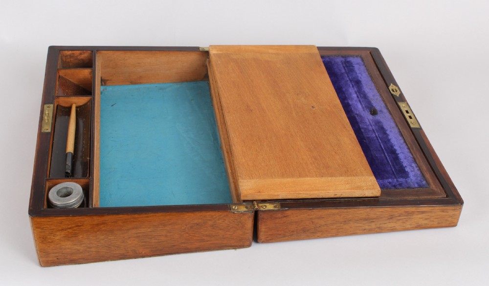 A rosewood writing box with fine mother of pearl inlay View II