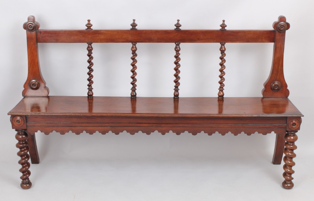 Mahogany hall bench View II