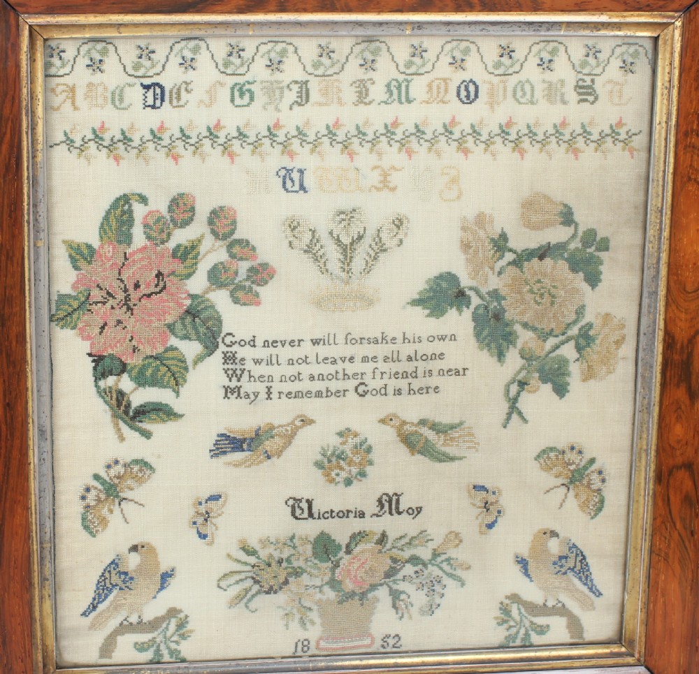 Victorian needlework sampler View II