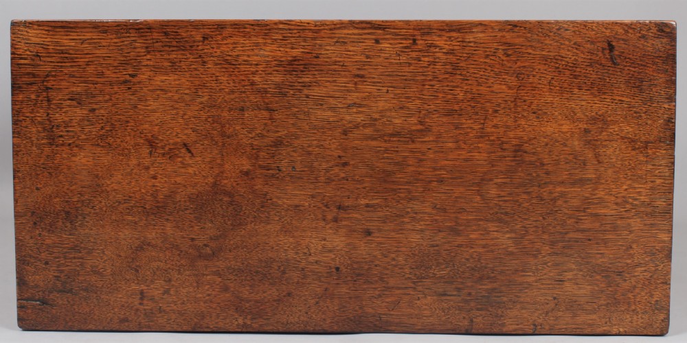 Rare George II period oak chest of drawers of diminutive size;  View V
