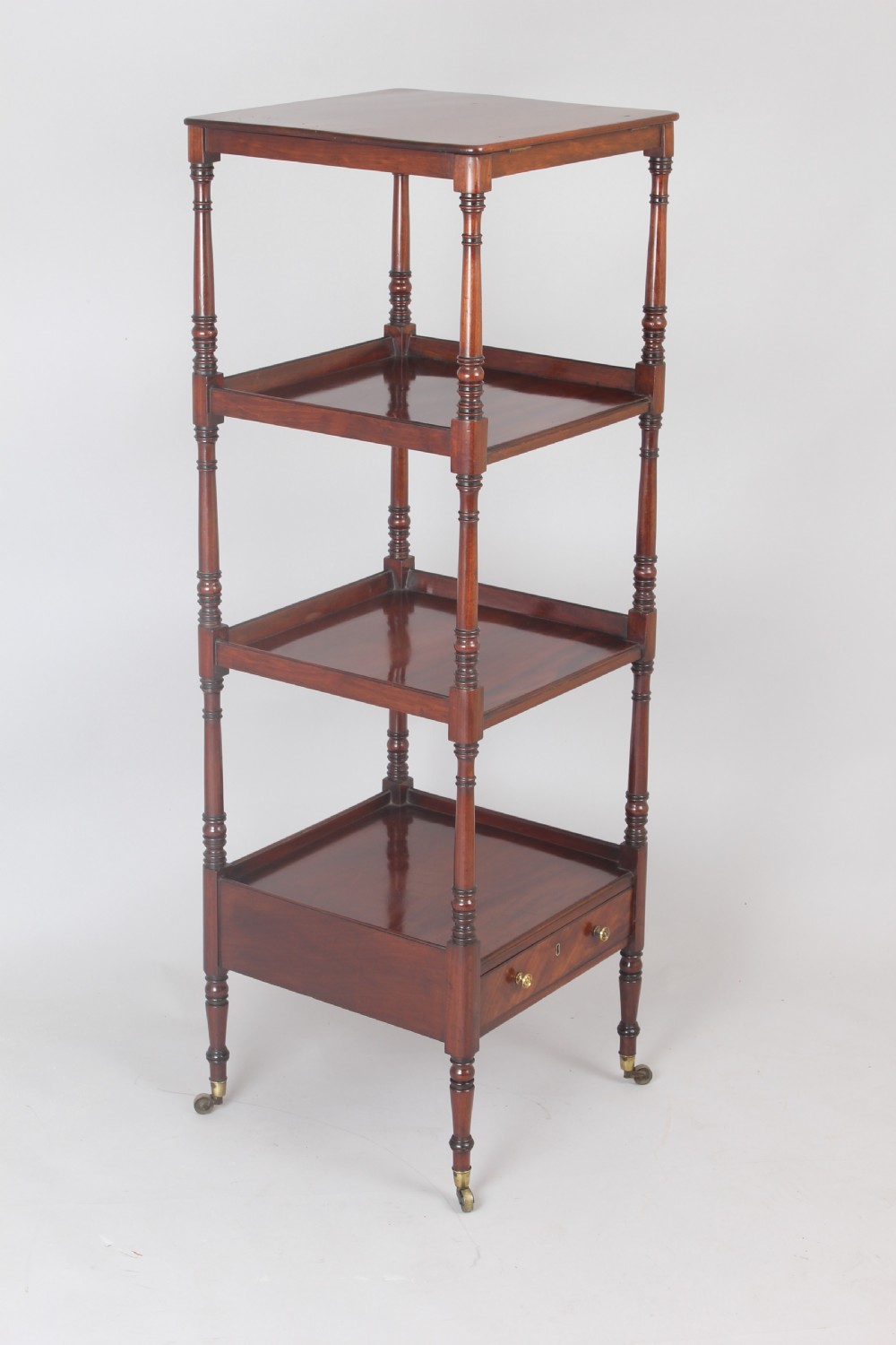 Early 19th century Regency period mahogany four tray whatnot View II