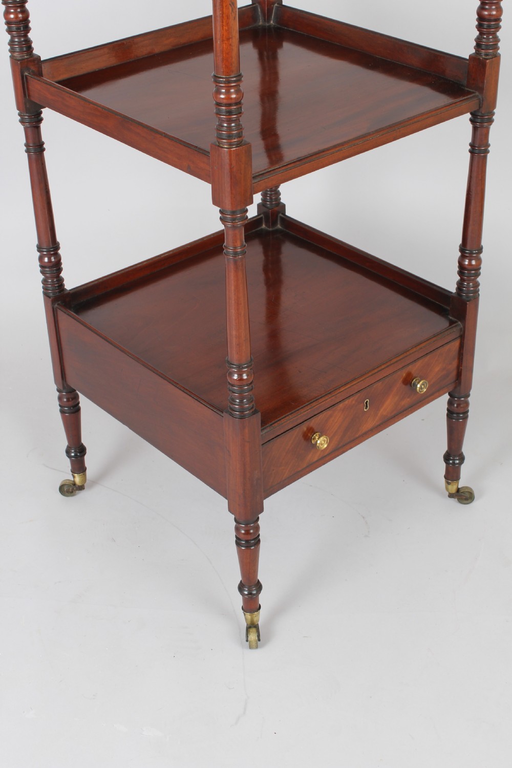 Early 19th century Regency period mahogany four tray whatnot View III