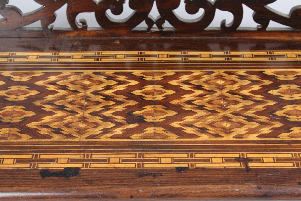 A mid Victorian rosewood and Tunbridgeware table book-stand  View III