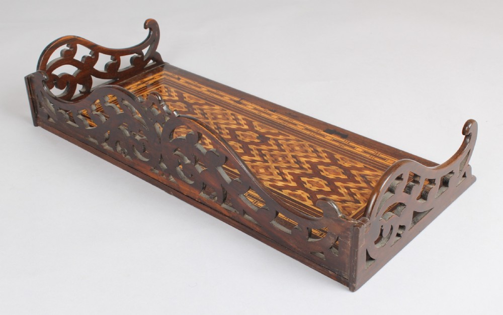 A mid Victorian rosewood and Tunbridgeware table book-stand  View IV