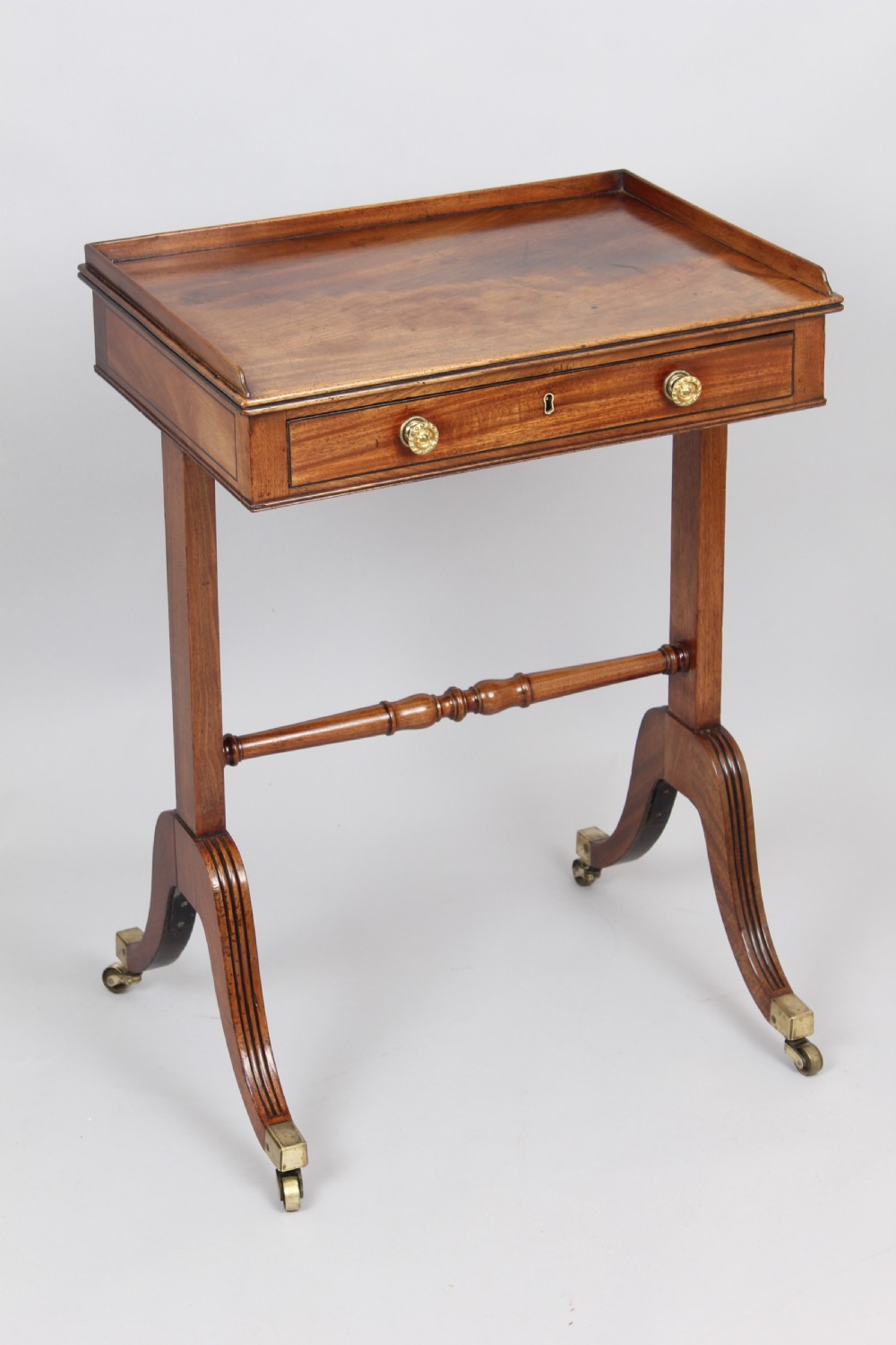George III period mahogany single-drawer-end support free-standing side table