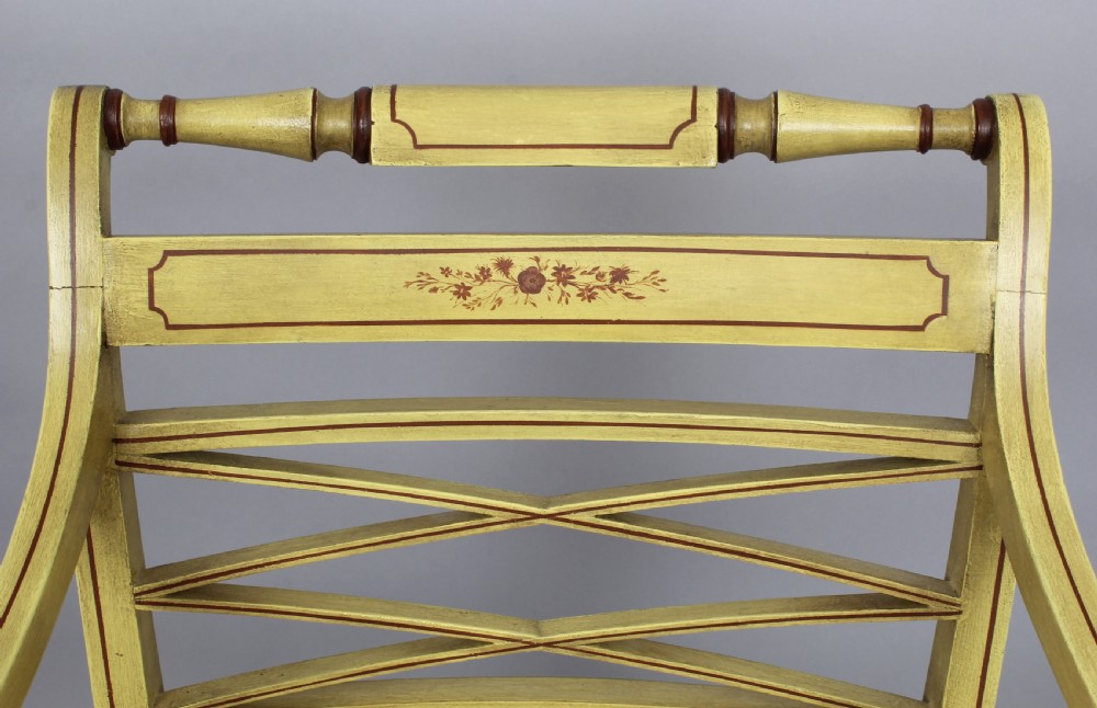A pair of Regency painted elbow-chairs View IV