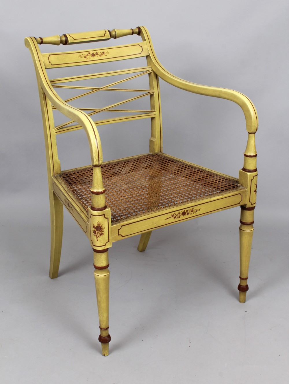 A pair of Regency painted elbow-chairs View VI