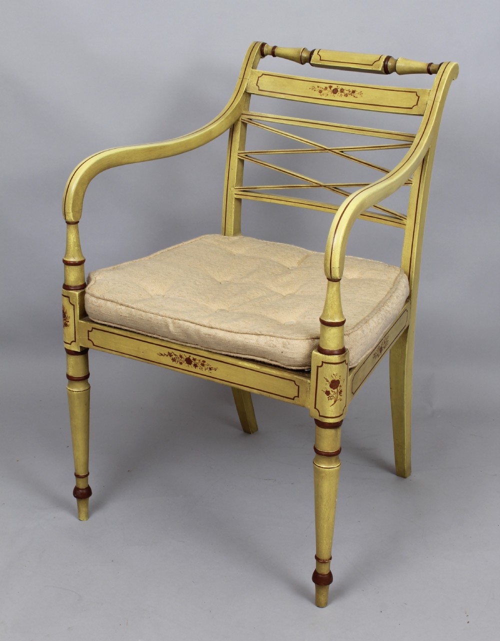 A pair of Regency painted elbow-chairs View VII