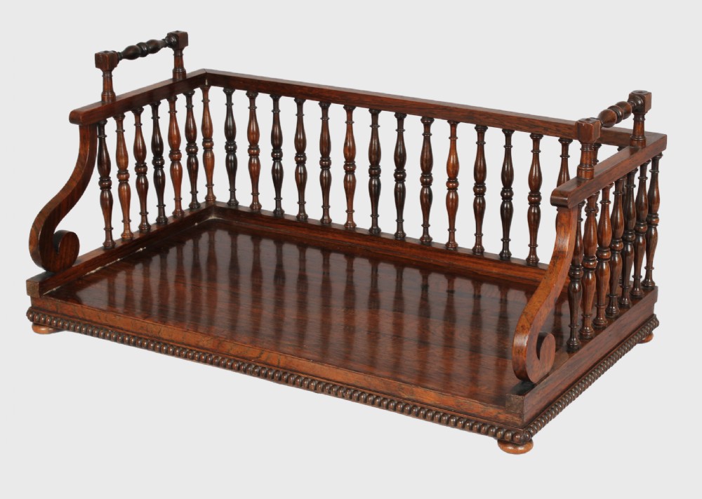 Early 19th century rosewood book-carrier