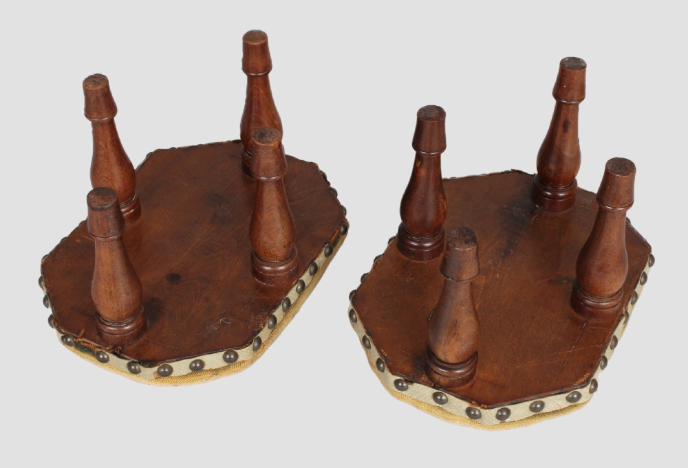 Pair of Victorian octagonal foot-stools View IV