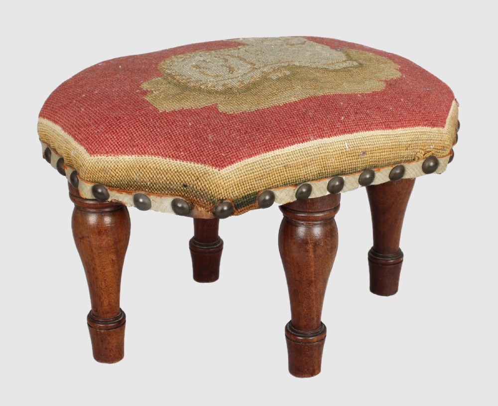Pair of Victorian octagonal foot-stools View V