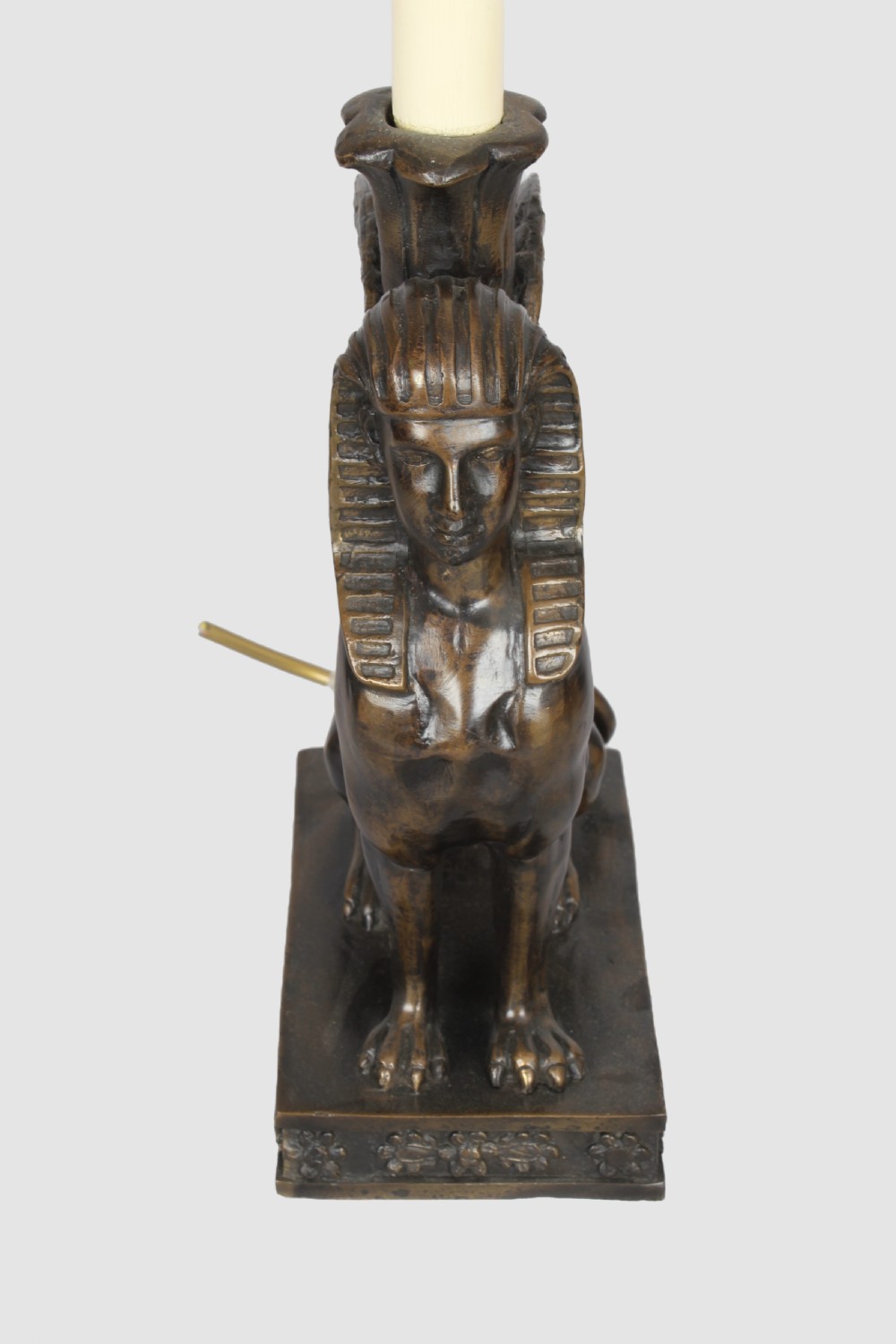 Pair of fine quality bronzed winged sphinx of bold form View II