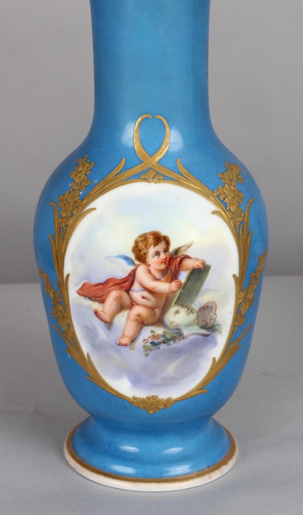 Pair of late 19th century French baluster-shaped vases in the Sèvres manner View II