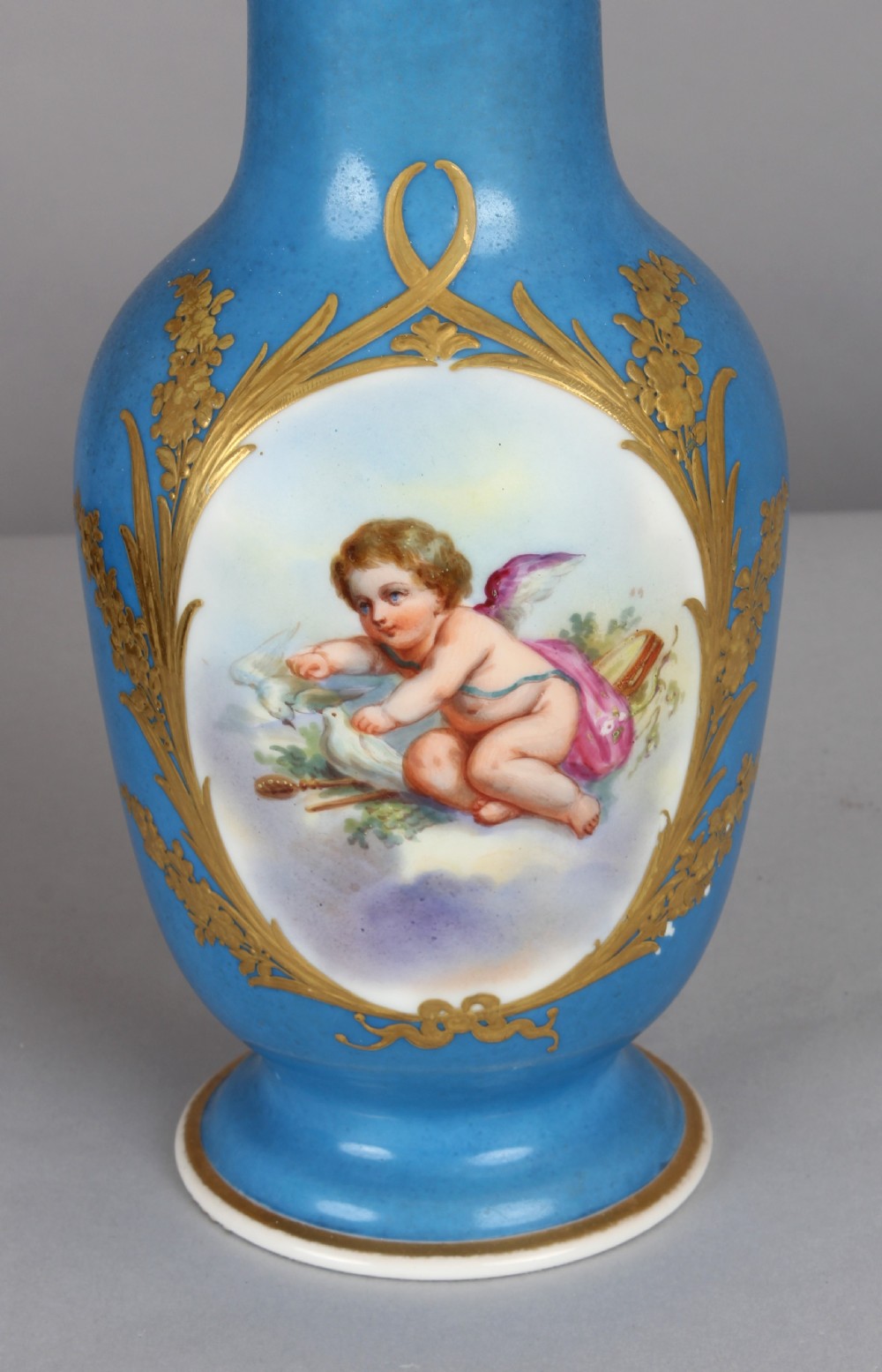 Pair of late 19th century French baluster-shaped vases in the Sèvres manner View III