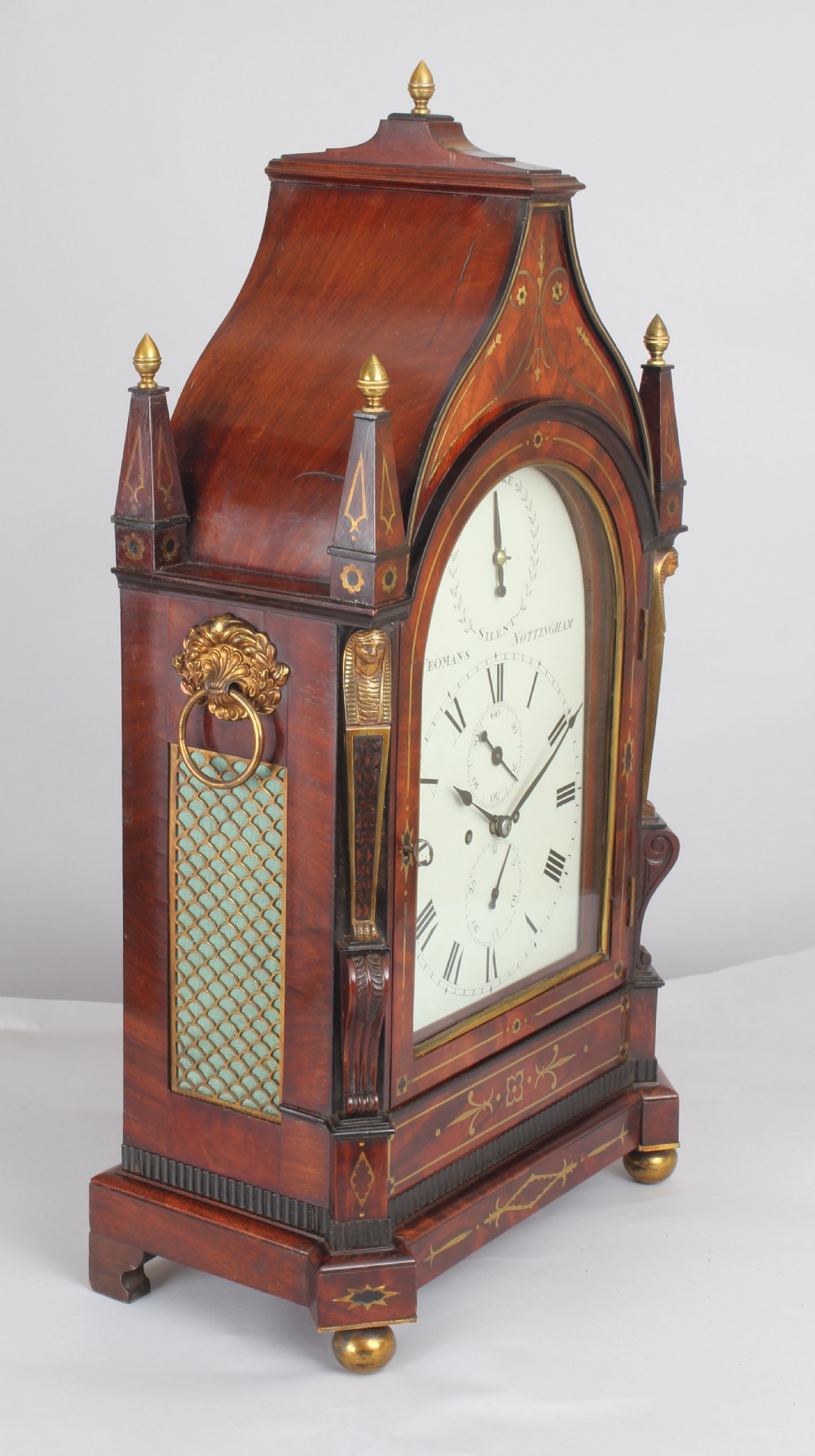 William IV mahogany  Gothic-topped bracket clock by H Yeomans, Nottingham View IV