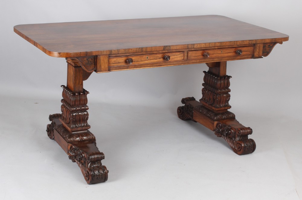 A fine rosewood library table of very high quality and, possibly, by Gillows View II