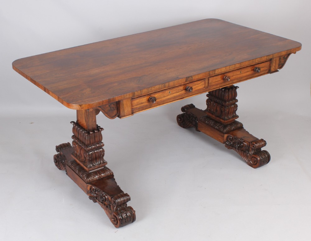 A fine rosewood library table of very high quality and, possibly, by Gillows View III