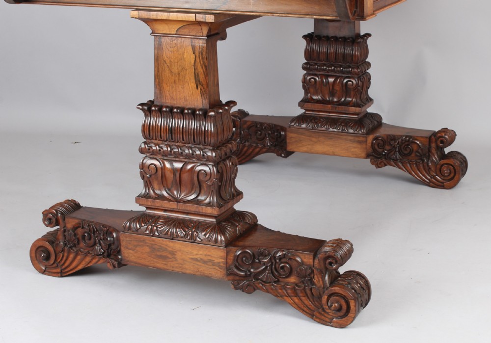 A fine rosewood library table of very high quality and, possibly, by Gillows View V