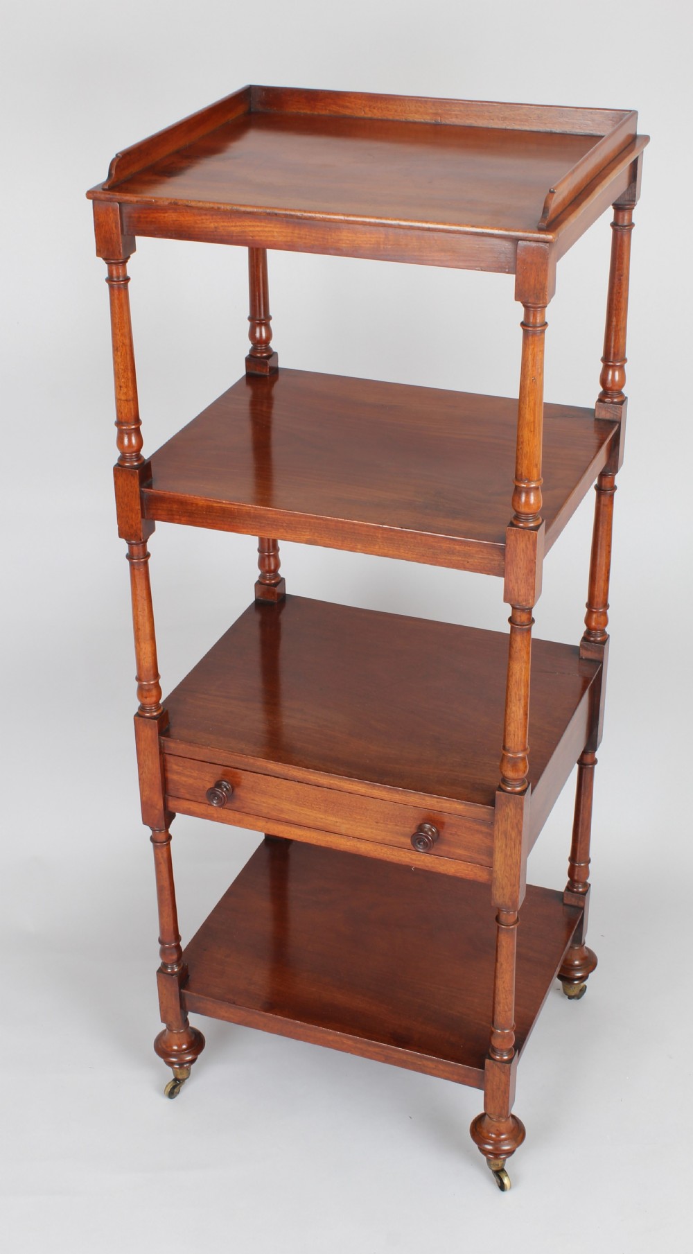 Early 19th century mahogany whatnot with four tiers View II
