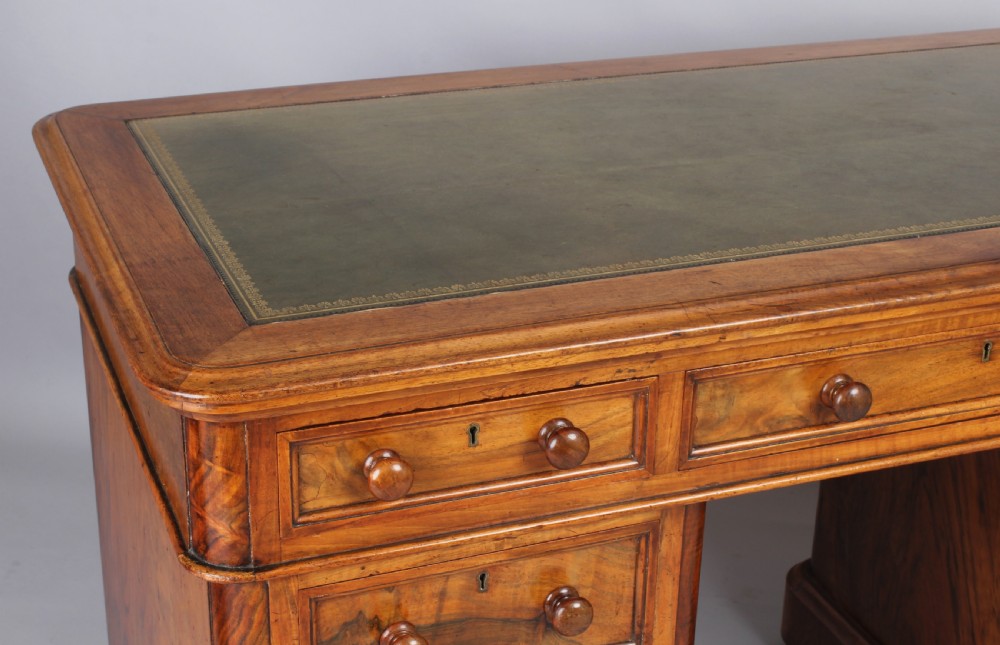 Three part free standing desk free in figured walnut View III
