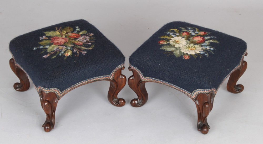 Pair of Victorian footstools