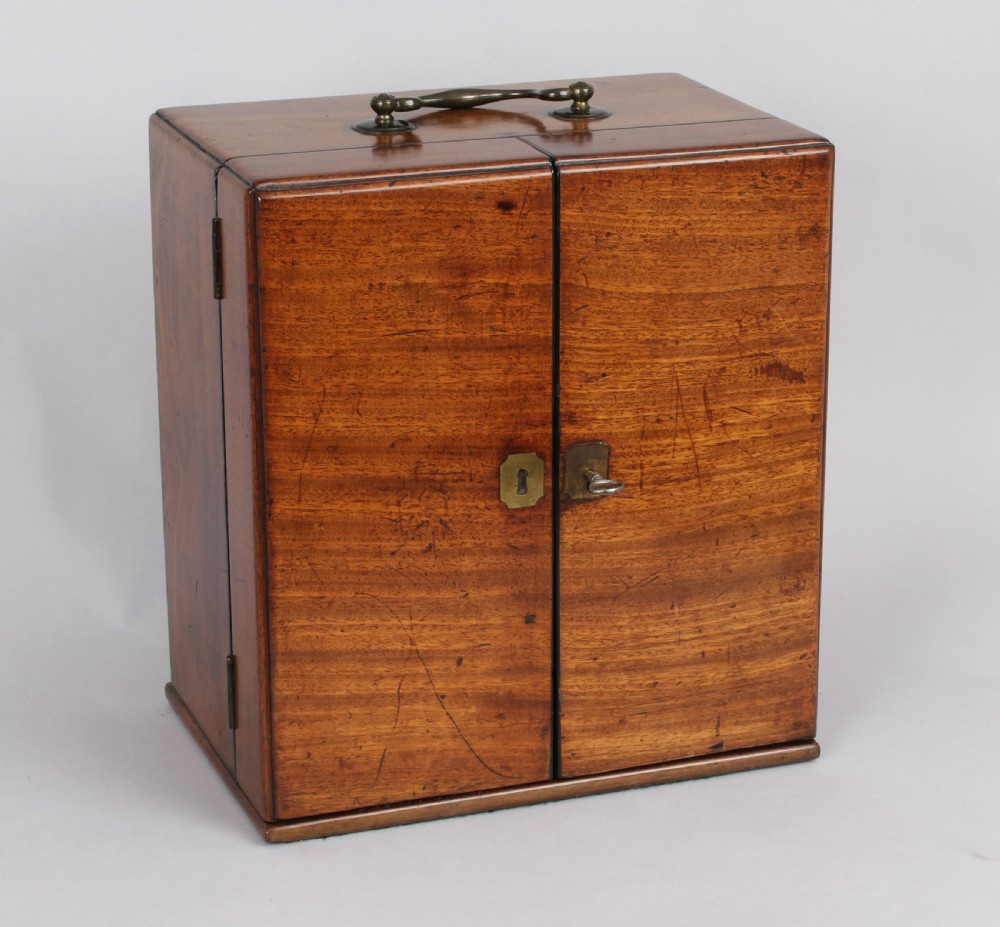 Early 19th century mahogany apothecary cabinet