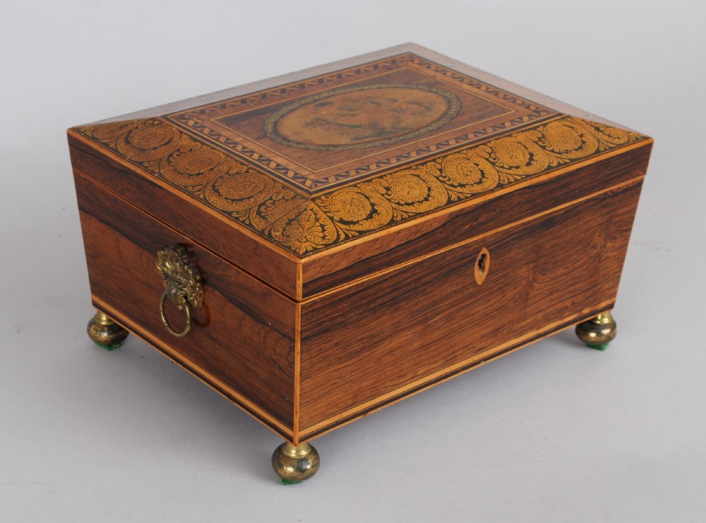 A rosewood work-box