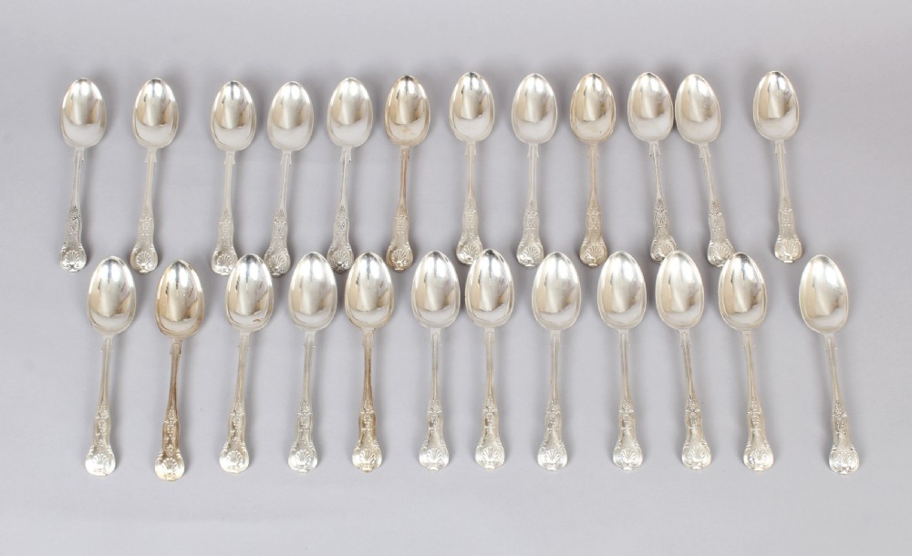 A very fine and substantial Edwardian Kings Honeysuckle pattern cutlery service for 24 people View III