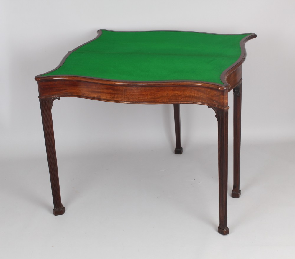Mahogany serpentine card table View II