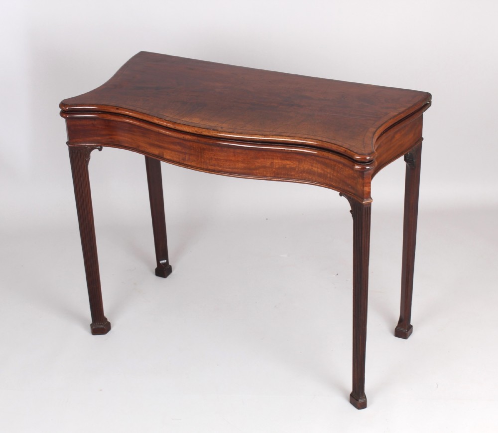 Mahogany serpentine card table View III