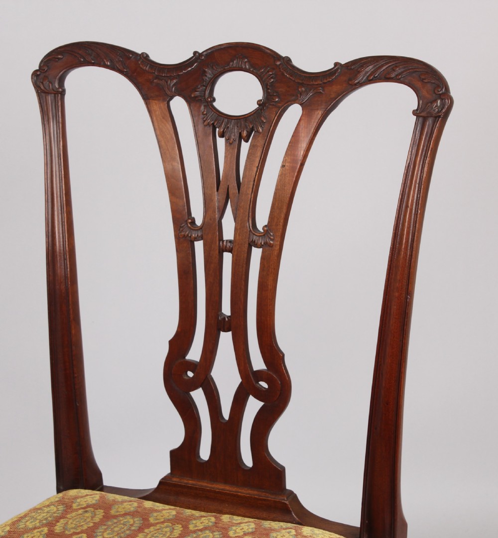 Pair of George III mahogany side chairs View II
