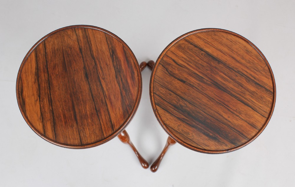 An unusual pair of early 19th century tripod tables View III