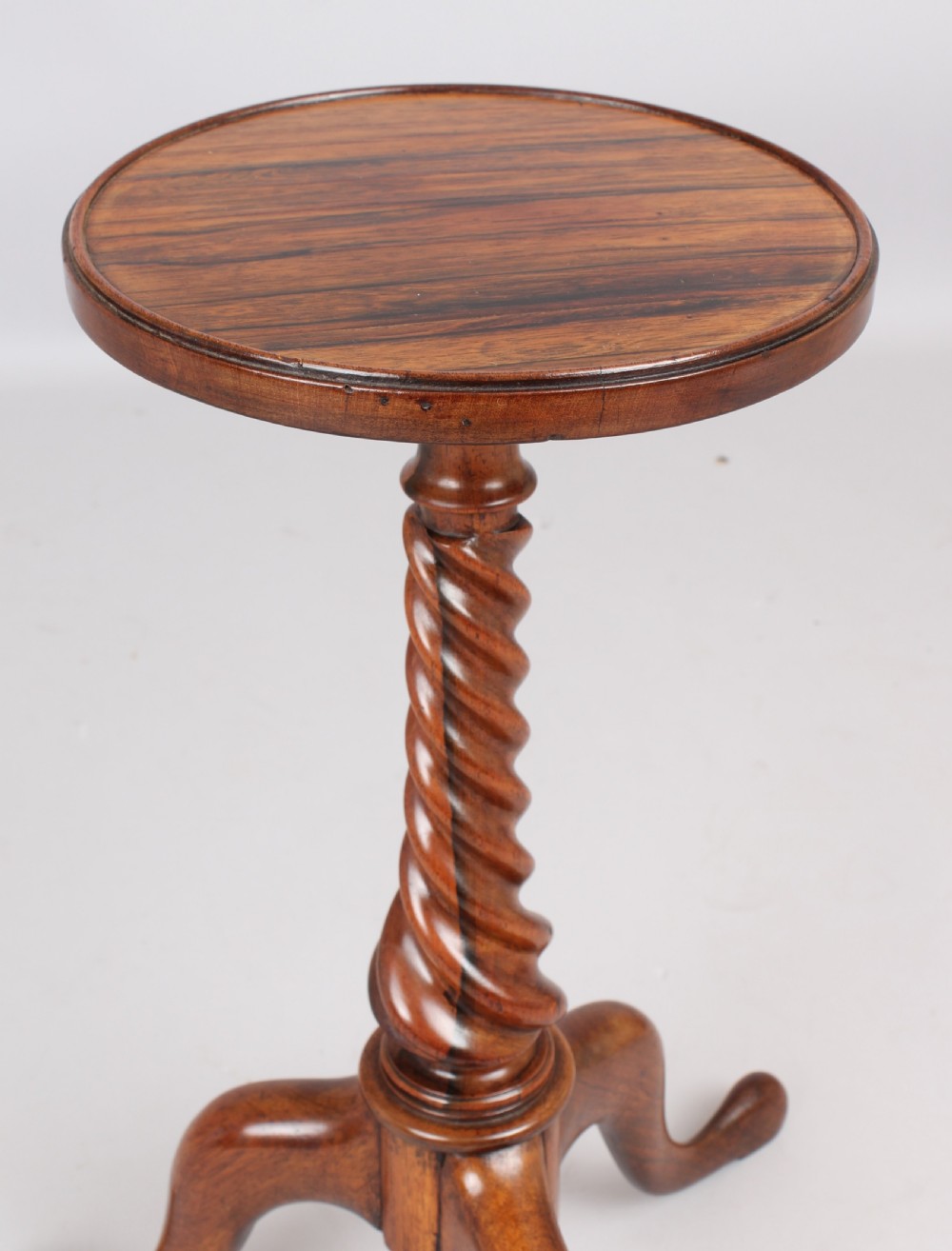 An unusual pair of early 19th century tripod tables View IV