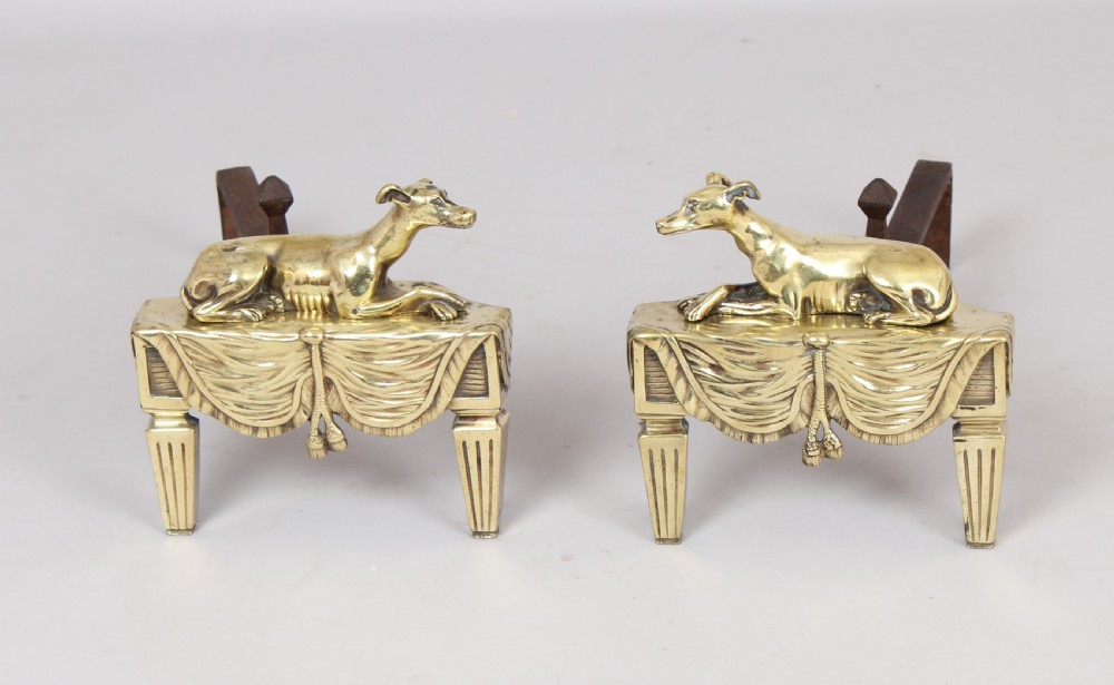 Fine pair of caste-brass fire dogs
