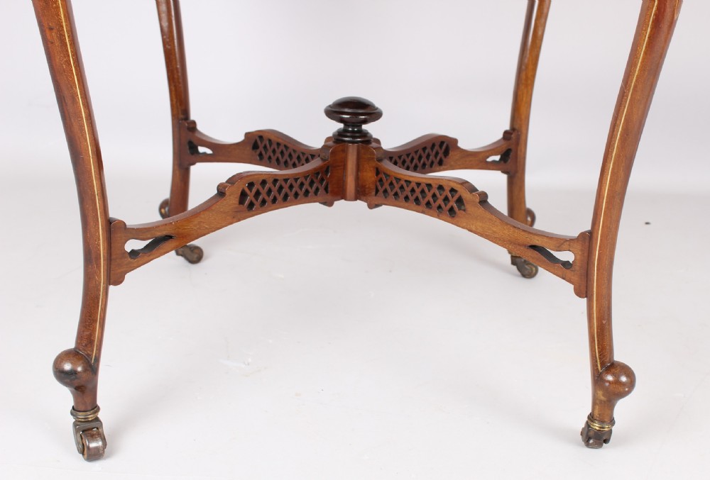 Edwardian mahogany envelope table  View V