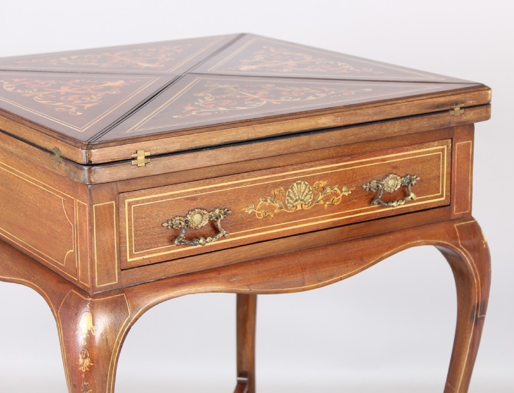 Edwardian mahogany envelope table  View VI