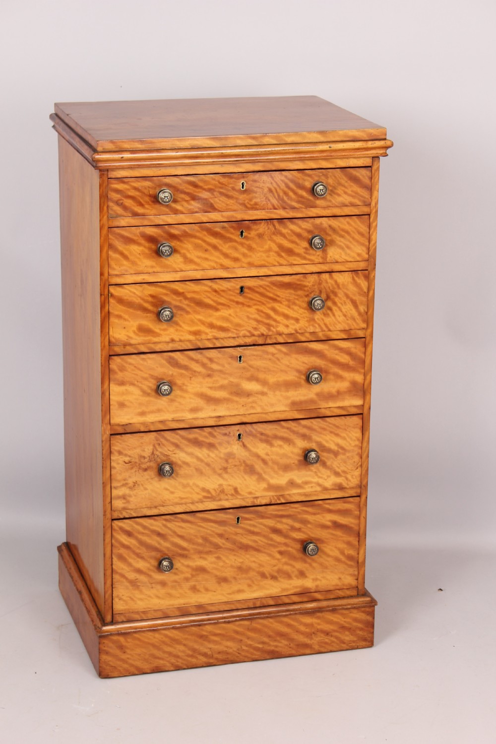 Satin birch chest of six graduated drawers View II