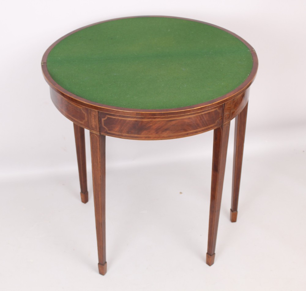 Mahogany half round card table of rare small size View IV