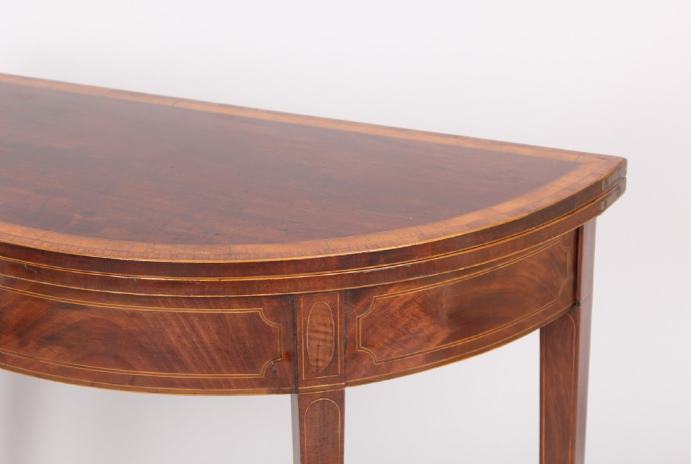 Mahogany half round card table of rare small size View V
