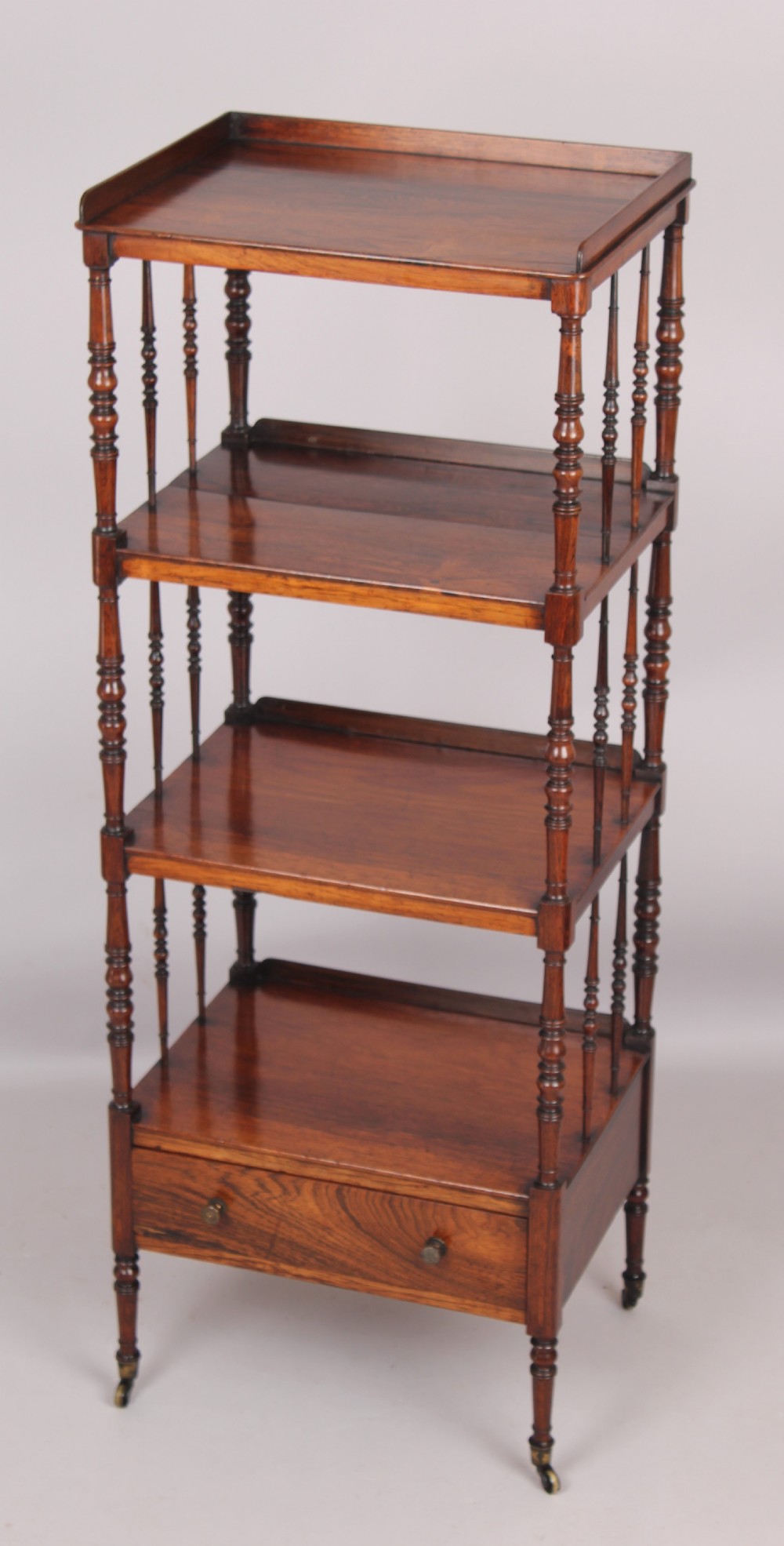 Rosewood four shelf whatnot