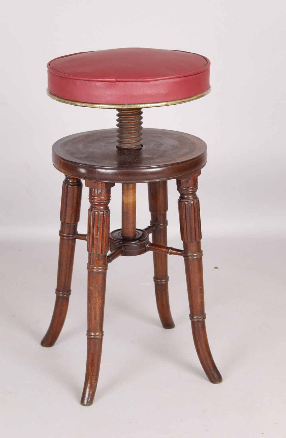 Early Victorian mahogany revolving piano stool View IV
