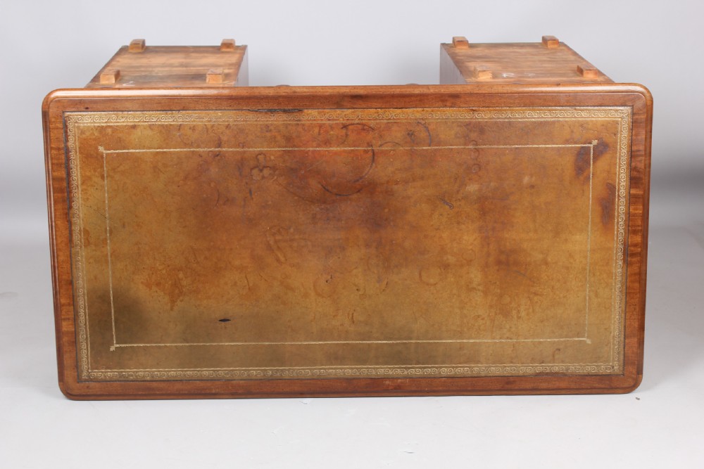 Mahogany three part pedestal desk, View III