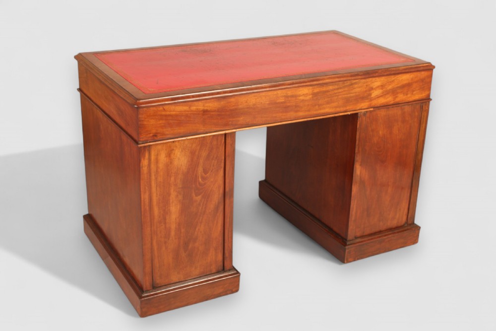 Mahogany three-part pedestal desk View V