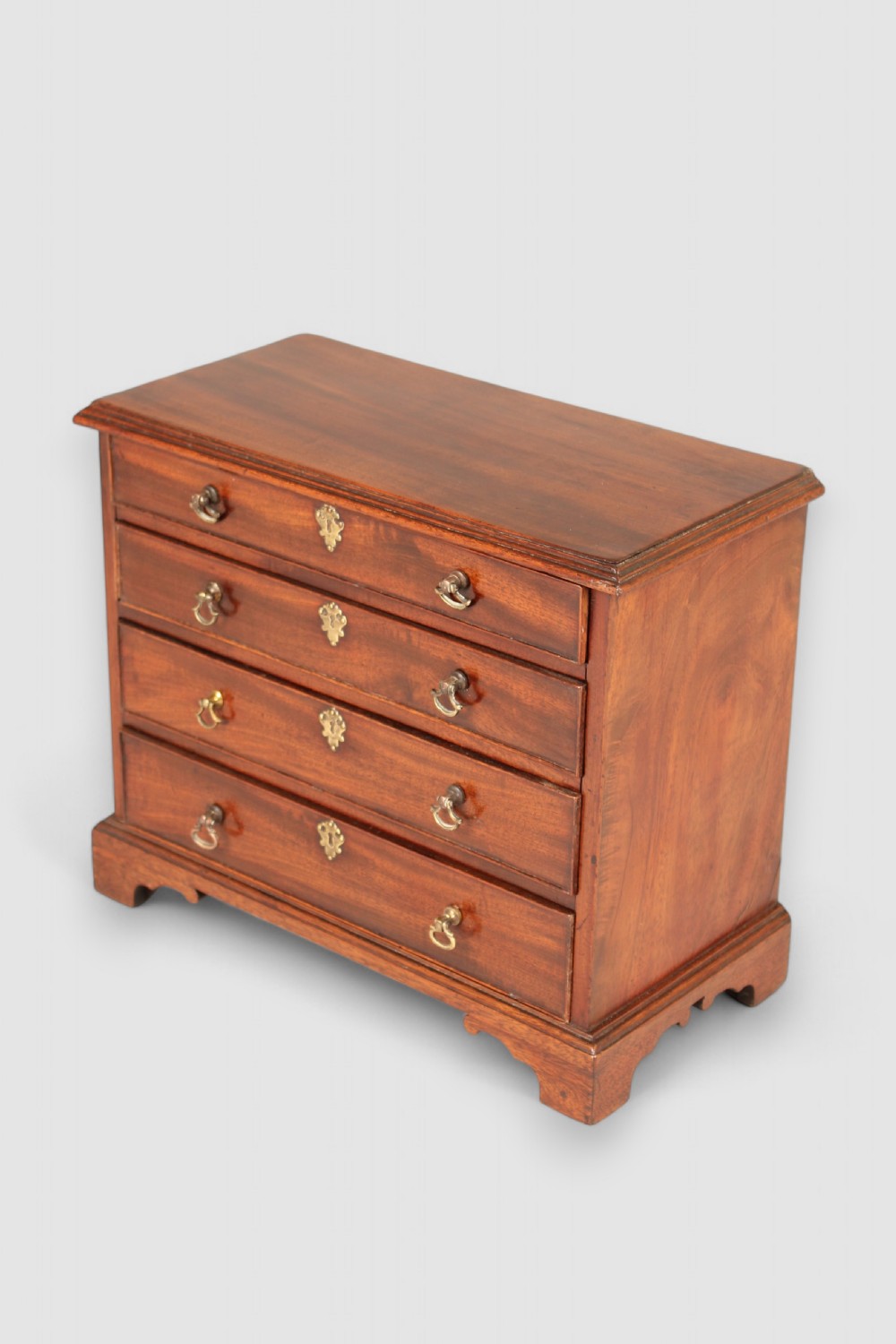 Mid 18th century mahogany miniature chest of four drawers  View II
