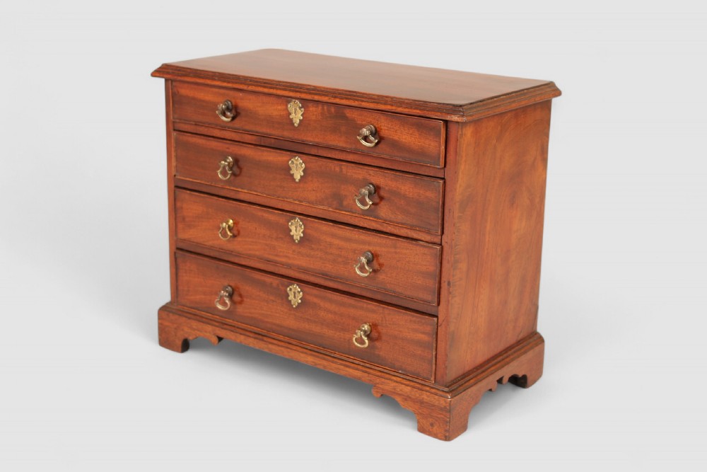 Mid 18th century mahogany miniature chest of four drawers  View III
