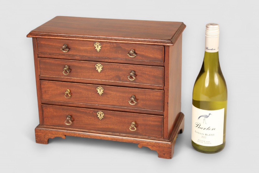 Mid 18th century mahogany miniature chest of four drawers  View IV
